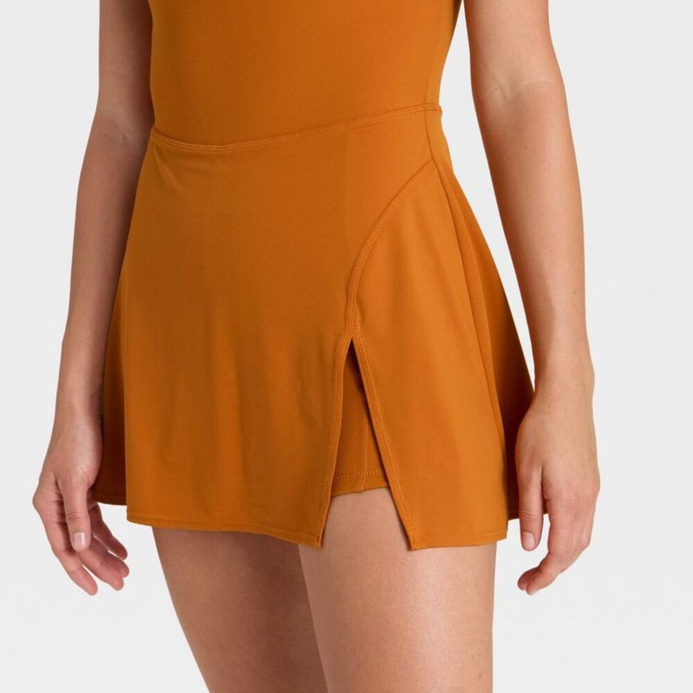 Women's Game Day High Neck Low Back Active Dress - JoyLab Burnt Orange L - Picture 4 of 5